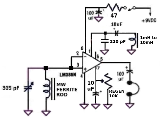 原理图LM386中波接收机