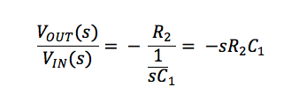 运算放大器差异转移函数方程式