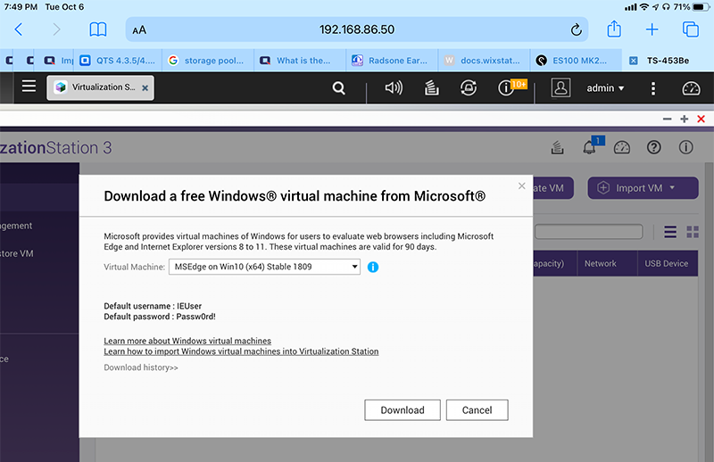 Windows 10 Enterprise下载的屏幕截图