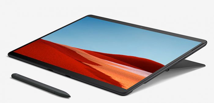 微软Surface Pro X及其钢笔配件的公关照片