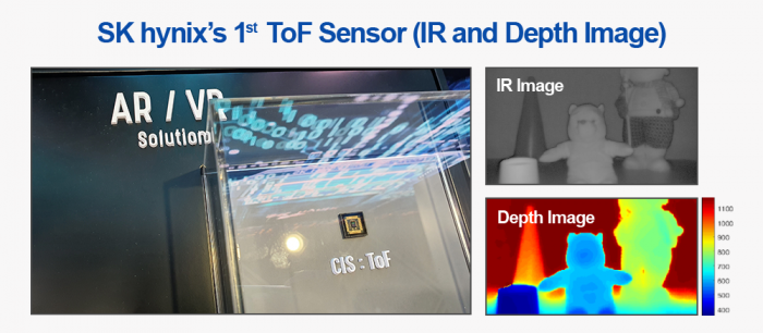 3图像显示SK Hynix的TOF传感器，以及IR和深度图像示例